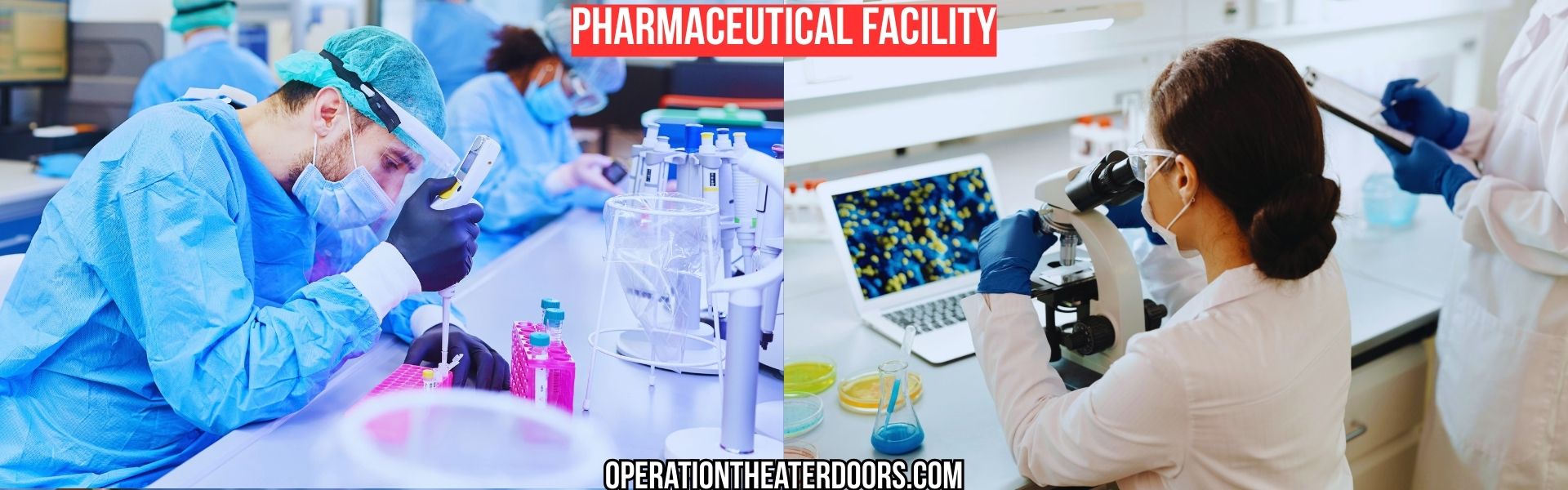 Cleanroom flush doors for pharmaceutical facility